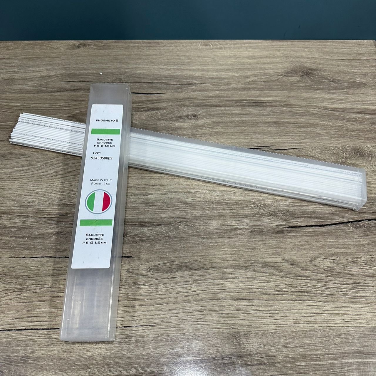 BOITE 1KG 110BAGUETTES ARGENT 6 Pourcent ENROBEE DE SOUDURE P5 PHOSMETO5 MADE IN ITALY